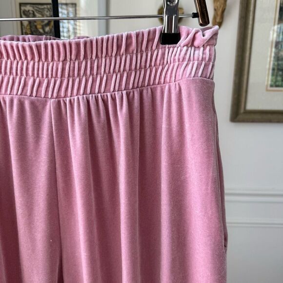 Laina Rauna Luxe Loungewear Velvet Velour Pink Jogger Pants XL - Picture 2 of 6